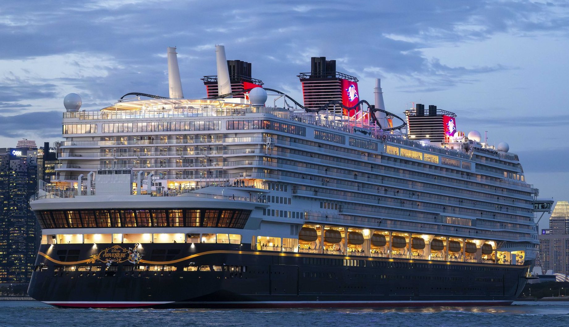 The Disney Adventure sets sail on its maiden voyage in Singapore