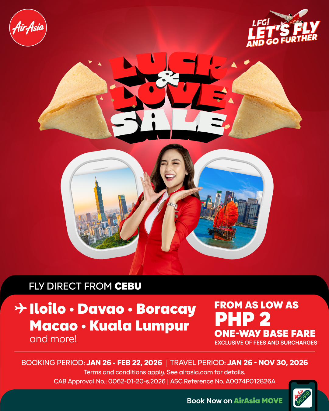 AirAsia Philippines Launches ‘Luck and Love’ Promo with Fares from ₱2 for Chinese New Year and Valentine’s Day